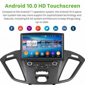 8" Android 10.0 Lecteur DVD GPS Radio Stéréo Navigation pour Ford Transit Custom (2013-2019)-1