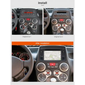 Fiat Panda Android 10.0 Autoradio DVD GPS Navigation avec Octa-Core 4Go+64Go Écran Tactile Bluetooth Telecommande au Volant DAB CD SD USB AUX WiFi TV OBD2 CarPlay - 6,2
