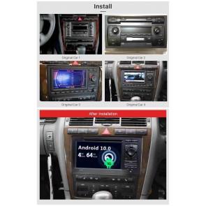 Audi A8 Android 10.0 Autoradio DVD GPS Navigation avec Octa-Core 4Go+64Go Écran Tactile Bluetooth Telecommande au Volant DAB CD SD USB AUX WiFi TV OBD2 CarPlay - 7