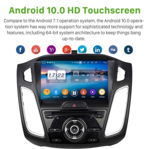 Ford Focus 3 Android 10.0 Autoradio DVD GPS avec 8-Core 4Go+64Go Bluetooth Parrot Telecommande au Volant Micro DSP CD SD USB DAB 4G LTE WiFi MirrorLink OBD2 CarPlay - 9