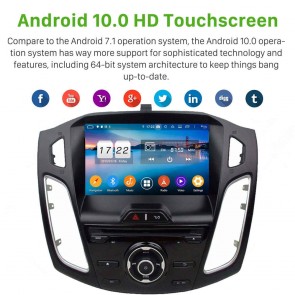 9" Android 10.0 Lecteur DVD GPS Radio Stéréo Navigation pour Ford Focus 3 MK3 (2012-2018)-1