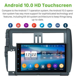 9" Android 10.0 Lecteur DVD GPS Radio Stéréo Navigation pour Toyota Land Cruiser Prado J150 (2010-2013)-1