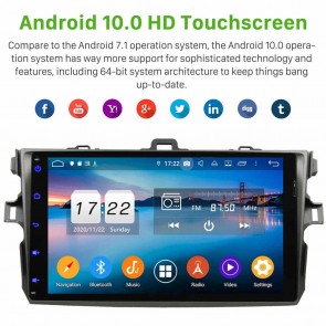9" Android 10.0 Lecteur DVD GPS Radio Stéréo Navigation pour Toyota Corolla (2007-2013)-1