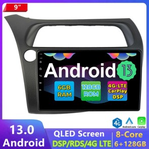 9" Android 13 Autoradio Lecteur DVD GPS Compatible pour Honda Civic Hatchback (2006-2011)-1