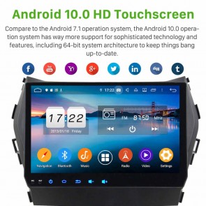 9" Android 10.0 Lecteur DVD GPS Radio Stéréo Navigation pour Hyundai Santa Fe (2013-2018)-1