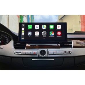 Audi A8 Android 13 Autoradio DVD GPS Navigation avec 8Go+128Go Bluetooth Telecommande au Volant DAB DSP WiFi 4G CarPlay sans Fil - 12,3