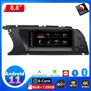 Audi S4 B8 Android 11 Autoradio Multimédia GPS avec 8-Core 8Go+128Go Écran Tactile Bluetooth Main Libre Micro DAB SWC WiFi 4G LTE CarPlay Android Auto - 8,8