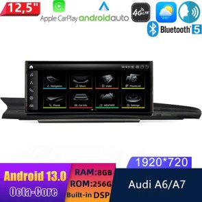 12,5" Android 13.0 Autoradio Lecteur Multimédia Stéréo pour Audi A6 C7/4G (2011-2018)-1