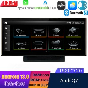 12,5" Android 13.0 Autoradio Lecteur Multimédia Stéréo pour Audi Q7 4L (2006-2015)-1