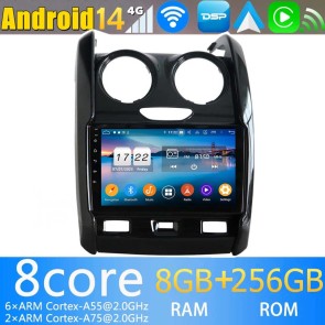 9" Android 14 Autoradio Stéréo de Voiture Multimédia GPS Navigation pour Dacia Duster (2014-2020)-1