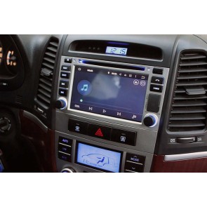 Hyundai Santa Fe Android 14.0 Autoradio DVD GPS avec 8G+256G Bluetooth DAB USB DSP 4G WiFi Caméra 360° CarPlay Android Auto - Android 14 Autoradio Stéréo de Voiture Multimédia GPS Navigation pour Hyundai Santa Fe 2 (2006-2012)