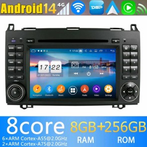 Mercedes Vito Android 13.0 Autoradio DVD GPS avec 8Go+128Go Bluetooth Telecommande au Volant DSP USB DAB 4G LTE WiFi CarPlay - 9