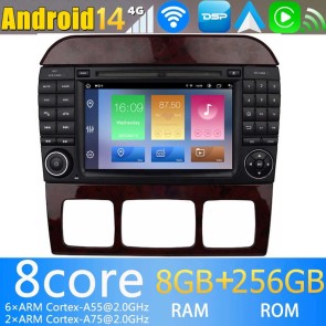 7" Android 14 Autoradio Stéréo de Voiture Multimédia GPS Navigation pour Mercedes ‎W220 (1998-2006)-1
