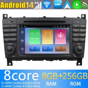 8" Android 14 Autoradio Stéréo de Voiture Multimédia GPS Navigation pour Mercedes W203 (2004-2007)-1