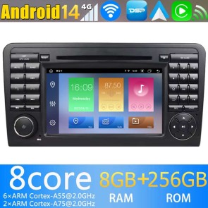 7" Android 14 Autoradio Stéréo de Voiture Multimédia GPS Navigation pour Mercedes GL X164 (2006-2012)-1