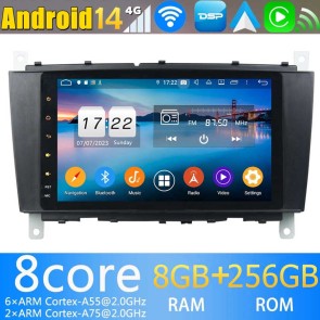 Mercedes Classe G W463 Android 14.0 Autoradio DVD GPS avec 8G+256G Bluetooth DAB USB DSP 4G WiFi Caméra 360° CarPlay Android Auto - 8