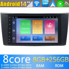 Mercedes CLS W219 Android 14.0 Autoradio DVD GPS avec 8G+256G Bluetooth DAB USB DSP 4G WiFi Caméra 360° CarPlay Android Auto - 8