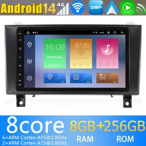 Mercedes SLK R171 Android 14.0 Autoradio DVD GPS avec 8G+256G Bluetooth DAB USB DSP 4G WiFi Caméra 360° CarPlay Android Auto - 8