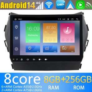 9" Android 14 Autoradio Stéréo de Voiture Multimédia GPS Navigation pour Hyundai Santa Fe (2013-2018)-1