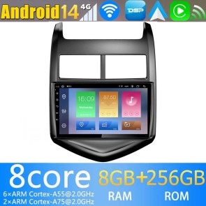 9" Android 14 Autoradio Stéréo de Voiture Multimédia GPS Navigation pour Chevrolet Aveo (2012-2015)-1
