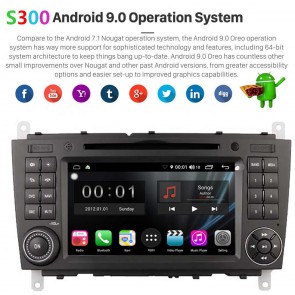 S300 Android 9.0 Autoradio Lecteur DVD GPS Compatible pour Mercedes CLK W209 (2004-2011)-1
