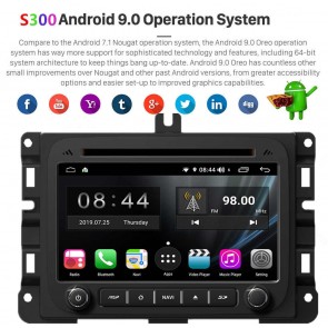 S300 Android 9.0 Autoradio Lecteur DVD GPS Compatible pour Dodge RAM 1500/2500/3500 (De 2013)-1