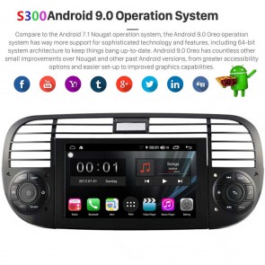 S300 Android 9.0 Autoradio Lecteur DVD GPS Compatible pour Fiat 500 Abarth (2007-2015)-1