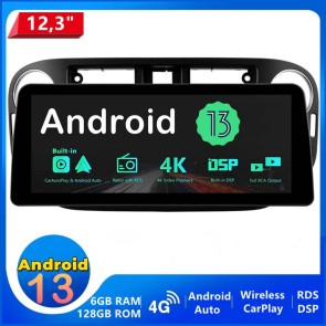 VW Tiguan Android 13.0 Autoradio Multimédia GPS avec 8-Core 6Go+128Go Commande au volant et Kit mains libres Bluetooth DAB DSP RDS USB 4G LTE WiFi CarPlay Sans fil - 12,3