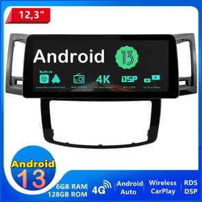 12,3" Android 13.0 Autoradio Lecteur DVD GPS Compatible pour Toyota Hilux (2005-2015)-1