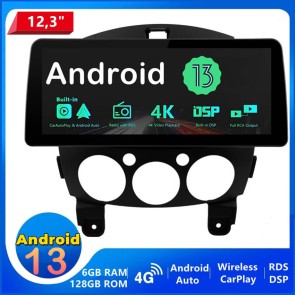 12,3" Android 13.0 Autoradio Lecteur DVD GPS Compatible pour Mazda 2 (2007-2014)-1