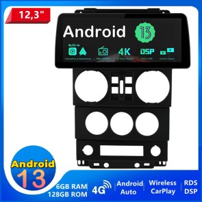 12,3" Android 14.0 Autoradio Lecteur DVD GPS Compatible pour Jeep Wrangler JK (2007-2010)-1