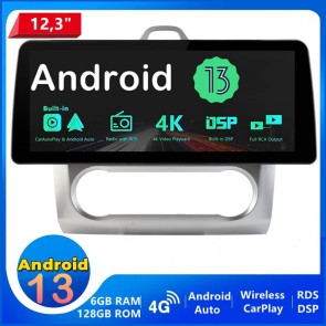 Ford Focus 2 Android 13.0 Autoradio Multimédia GPS avec 8-Core 6Go+128Go Commande au volant et Kit mains libres Bluetooth DAB DSP USB 4G LTE WiFi CarPlay Sans fil - 12,3