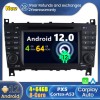Mercedes W203 Android 12.0 Autoradio DVD GPS avec Commande au volant et Kit mains libres Bluetooth DAB SD USB 4G WiFi OBD2 Carplay - Android 12 Autoradio Lecteur DVD GPS pour Mercedes Classe C W203 (2004-2008)