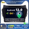 Hyundai Santa Fe Android 12.0 Autoradio DVD GPS avec Commande au volant et Kit mains libres Bluetooth DAB USB 4G WiFi OBD2 Carplay - Android 12 Autoradio Lecteur DVD GPS pour Hyundai Santa Fe (2013-2017)