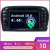 Mercedes SL R230 Android 10.0 Autoradio DVD GPS Navigation avec Octa-Core 4Go+64Go Écran Tactile Bluetooth Telecommande au Volant DAB SD USB AUX WiFi TV OBD2 CarPlay - Android 10.0 Autoradio Lecteur DVD GPS Compatible pour Mercedes SL R230 (2001-2007)