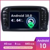 Mercedes SL R230 Android 10.0 Autoradio DVD GPS Navigation avec Octa-Core 4Go+64Go Écran Tactile Bluetooth Telecommande au Volant DAB SD USB AUX WiFi TV OBD2 CarPlay - Android 10.0 Autoradio Lecteur DVD GPS Compatible pour Mercedes SL R230 (2001-2007)