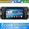 Dodge RAM Android 14.0 Autoradio DVD GPS avec 8G+256G Bluetooth DAB USB DSP 4G WiFi Caméra 360° CarPlay Android Auto - Android 14 Autoradio Stéréo de Voiture Multimédia GPS Navigation pour Dodge RAM 1500/2500/3500 (De 2007)