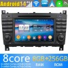 Mercedes CLC W203 Android 14.0 Autoradio DVD GPS avec 8Go+256Go Bluetooth Telecommande au Volant USB DAB 4G WiFi CarPlay - 8" Android 14.0 Lecteur DVD GPS Radio Stéréo Navigation pour Mercedes CLC W203 (De 2008)