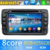 Mercedes CLK W209 Android 13.0 Autoradio DVD GPS avec 8Go+128Go Bluetooth Telecommande au Volant CD USB DAB 4G WiFi CarPlay - 7" Android 13.0 Lecteur DVD GPS Radio Stéréo Navigation pour Mercedes CLK W209 (1998-2005)
