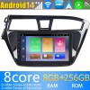 Hyundai i20 Android 14.0 Autoradio DVD GPS avec 8G+256G Bluetooth DAB USB DSP 4G WiFi Caméra 360° CarPlay Android Auto - 9" Android 14 Autoradio Stéréo de Voiture Multimédia GPS Navigation pour Hyundai i20 (2014-2018)