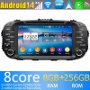 Kia Soul Android 14.0 Autoradio DVD GPS avec 8Go+256Go Bluetooth Telecommande au Volant DSP USB DAB 4G WiFi OBD2 CarPlay - 8" Android 14.0 Lecteur DVD GPS Radio Stéréo Navigation pour Kia Soul (2014-2019)