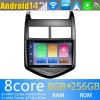Chevrolet Aveo Android 14.0 Autoradio DVD GPS avec 8G+256G Bluetooth DAB USB DSP 4G WiFi Caméra 360° CarPlay Android Auto - 9" Android 14 Autoradio Stéréo de Voiture Multimédia GPS Navigation pour Chevrolet Aveo (2012-2015)