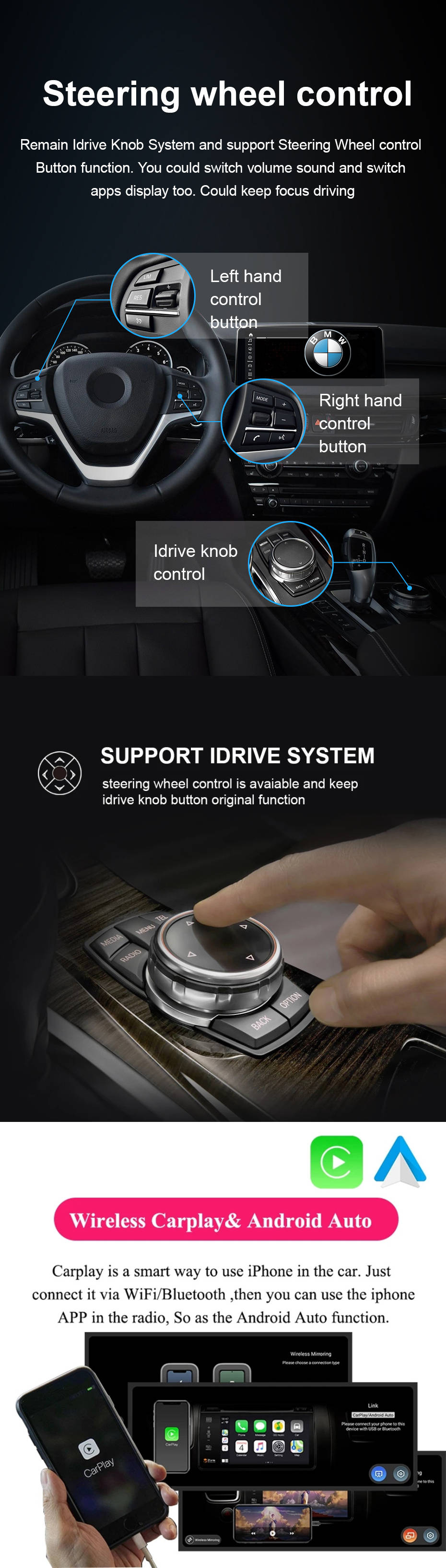 Autoradio Android 13.0 pour BMW Série 3 E90/E91/E92/E93-4
