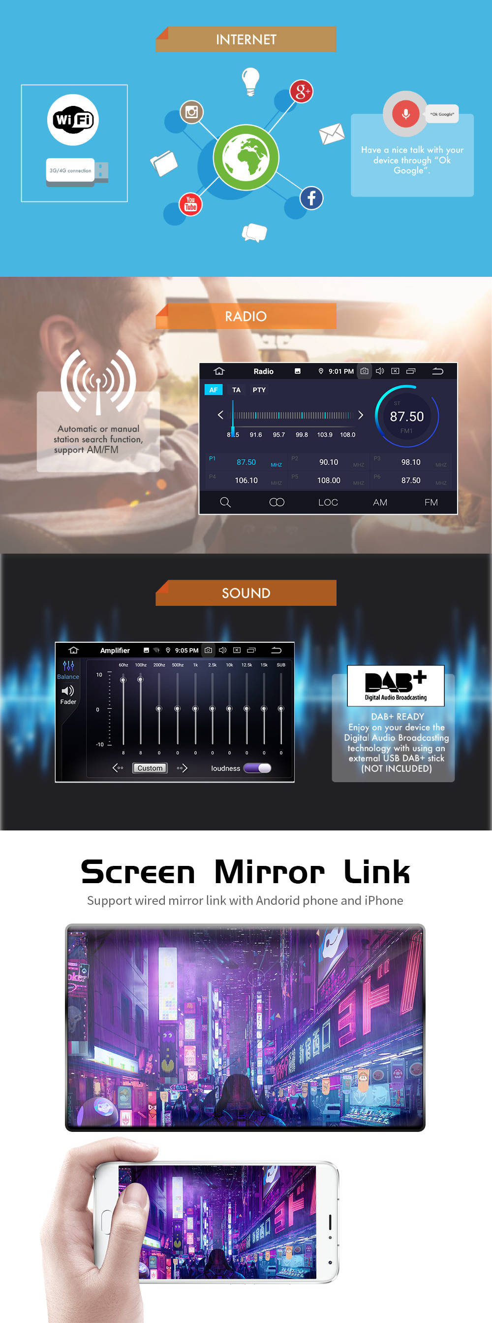 Autoradio Android 10.0 pour SsangYong Kyron-2