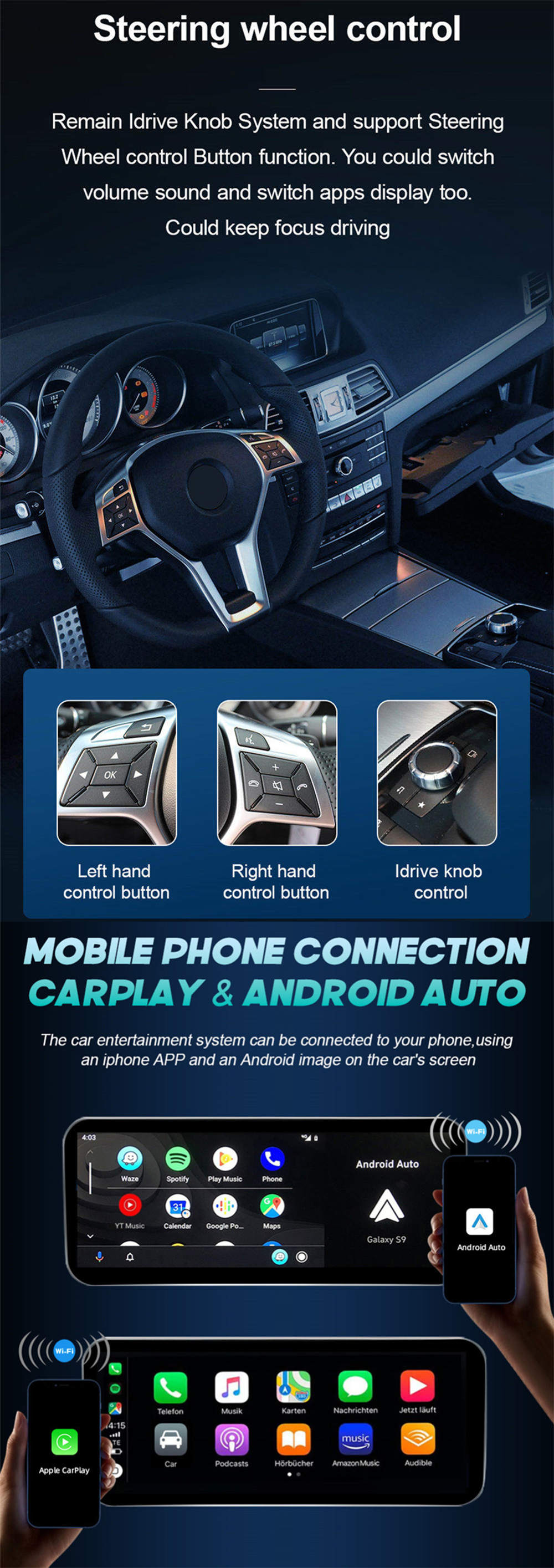 Autoradio Android 12.0 pour Mercedes GL X166-2