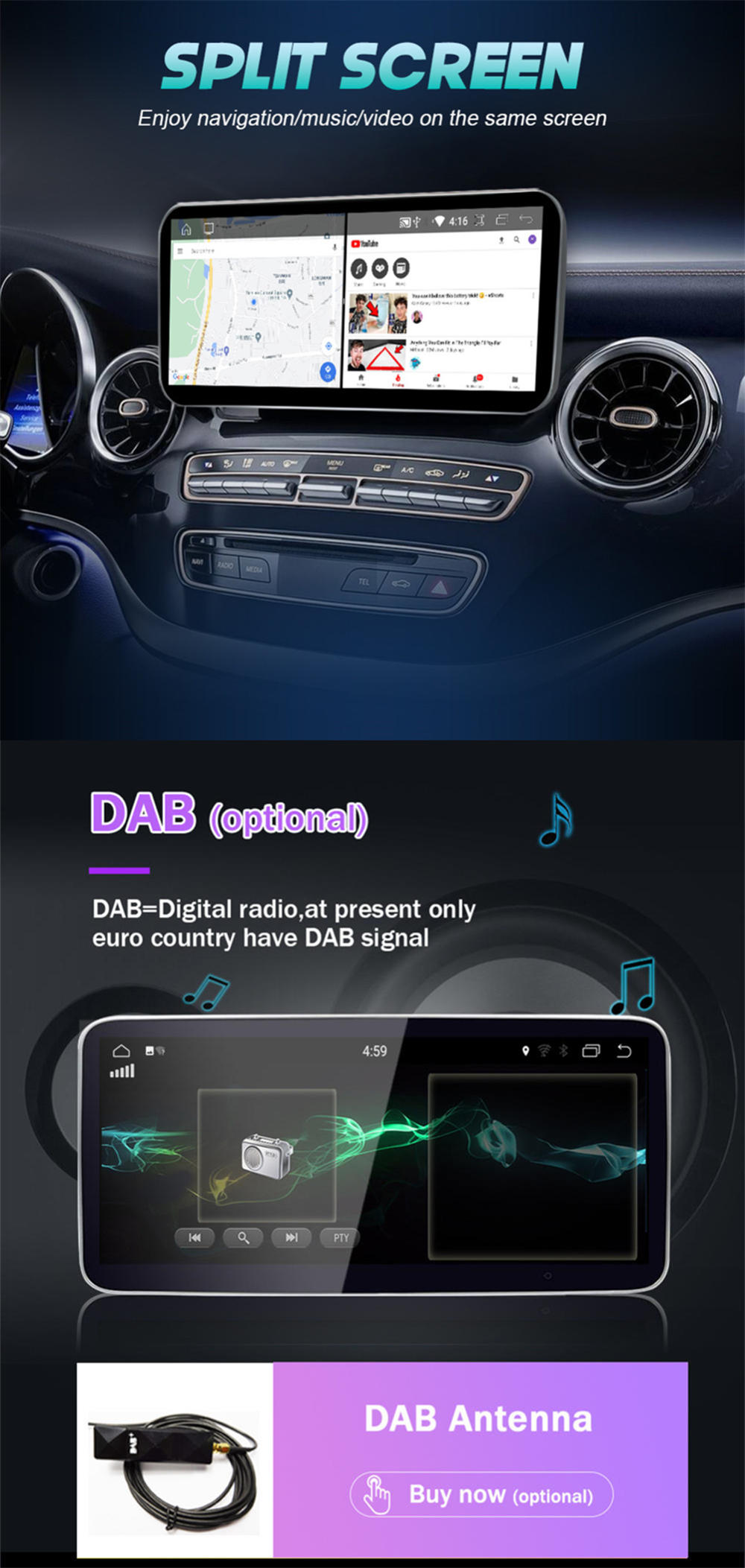 Autoradio Android 12.0 pour Mercedes GLK X204-5